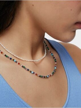 🌈 Tous 18k Gold Vermeil Good Vibes Choker Necklace w/ multicolored gemstones